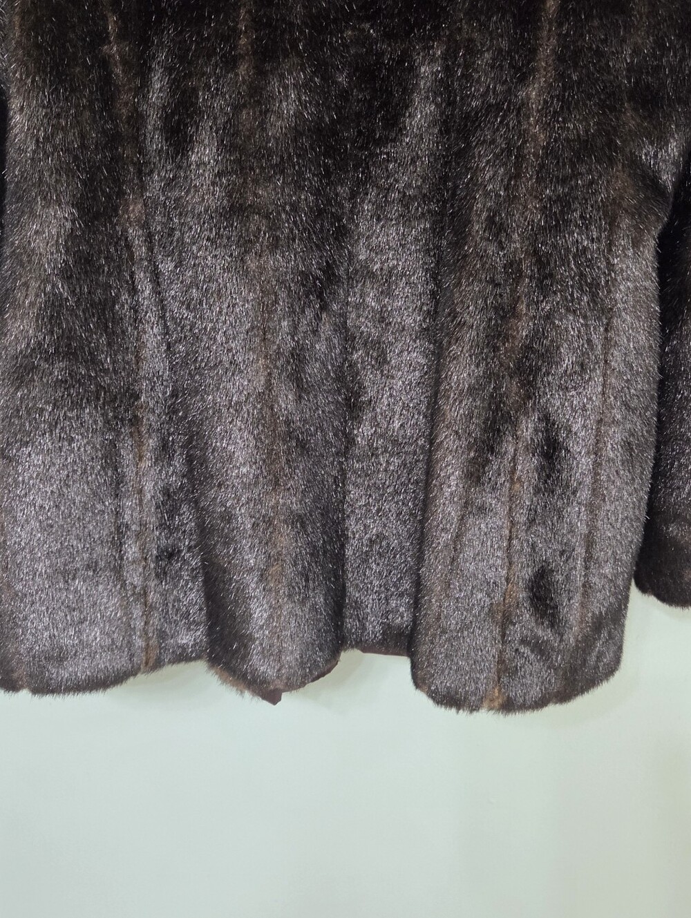 Anne Klein Faux Fur Chocolate Brown Hooded Coat Womens Large Mobwife Lux - Picture 11 of 11